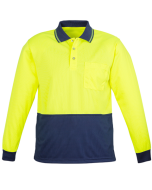 Hi Vis Polo L/S - YELLOW NAVY