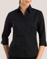 Ladies 3/4 Sleeve Shirt - BLACK
