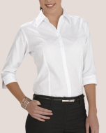 Ladies 3/4 Sleeve Shirt - WHITE