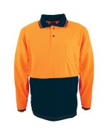 Hi Vis Polo L/S - ORANGE NAVY