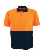 Hi Vis Polo S/S - ORANGE NAVY