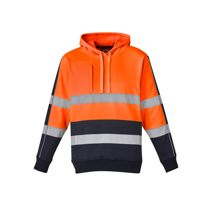 Taped Stretch Hoodie - ORANGE NAVY