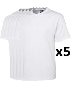 Unisex Tee Shirt - WHITE - 5 Pack