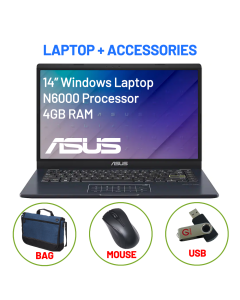 ASUS Vivobook Go N6000 14" FHD Laptop & Accessories Bundle