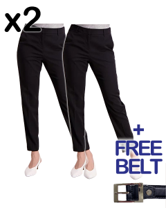 Ladies Business Pants - TWIN PACK (FREE BELT)