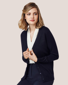 Ladies Woolmix Cardigan - NAVY