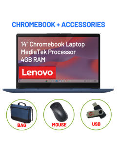 Lenovo Chromebook IdeaPad Slim 3 14" FHD Laptop & Accessories Bundle