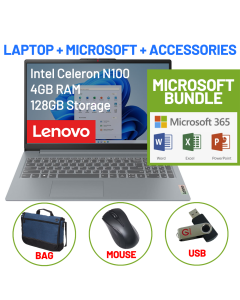 Lenovo Ideapad Slim 3 15.6" FHD Laptop + Microsoft Personal 365 & Accessories Bundle