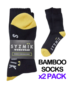 Syzmik Extra Thick Bamboo Work Socks (2 Pack)