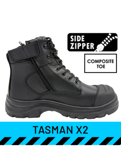 TASMAN X2 Side Zipper Safety Boots - BLACK