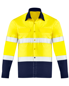 Taped Drill Shirt L/S - Y/NAVY