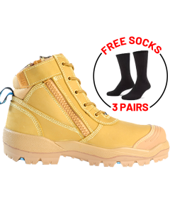 Bata Horizon Ultra Side Zipper Boots - WHEAT (FREE SOCKS)