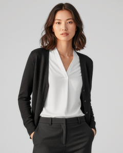 Ladies Woolmix Cardigan - BLACK