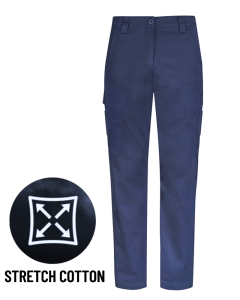 Elastic Waist Cargo Pants - NAVY