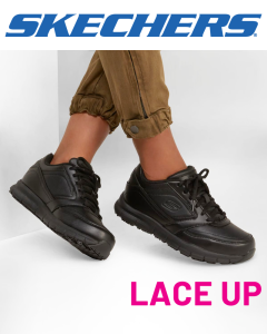 Skechers Ladies Slip Resistant Shoes - Lace-Up