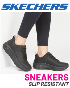 Skechers Ladies Work Max Cushioning Slip Resistant Sneakers with Arch Support