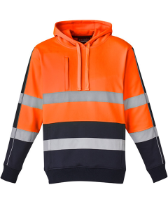 Taped Stretch Hoodie - ORANGE NAVY