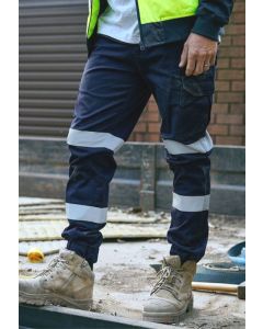Taped Cuffed Cargo Pants - NAVY