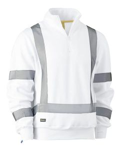 X-Back Taped 1/4 Zip Pullover - WHITE