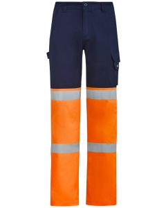 Hi Vis Taped Drill Pants - ORANGE NAVY